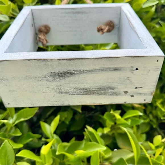 Handmade Hanging Square Floating Shelf | Rustic Wood Cube with Rope | Farmhouse - Picture 10 of 12
